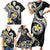 Kanaka Maoli Hawaii Plumeria Family Matching Short Sleeve Bodycon Dress and Hawaiian Shirt Dancing Tentacles Black Style