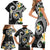 Kanaka Maoli Hawaii Plumeria Family Matching Short Sleeve Bodycon Dress and Hawaiian Shirt Dancing Tentacles Black Style