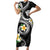 Kanaka Maoli Hawaii Plumeria Family Matching Short Sleeve Bodycon Dress and Hawaiian Shirt Dancing Tentacles Black Style