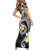 Kanaka Maoli Hawaii Plumeria Family Matching Short Sleeve Bodycon Dress and Hawaiian Shirt Dancing Tentacles Black Style