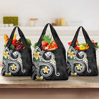 Kanaka Maoli Hawaii Plumeria Grocery Bag Dancing Tentacles Black Style LT7 3-pack One Size Black - Polynesian Pride