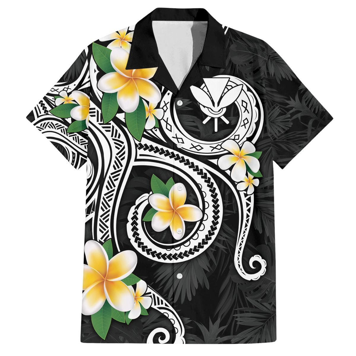 Kanaka Maoli Hawaii Plumeria Hawaiian Shirt Dancing Tentacles Black Style LT7 Black - Polynesian Pride