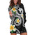 Kanaka Maoli Hawaii Plumeria Hoodie Dress Dancing Tentacles Black Style