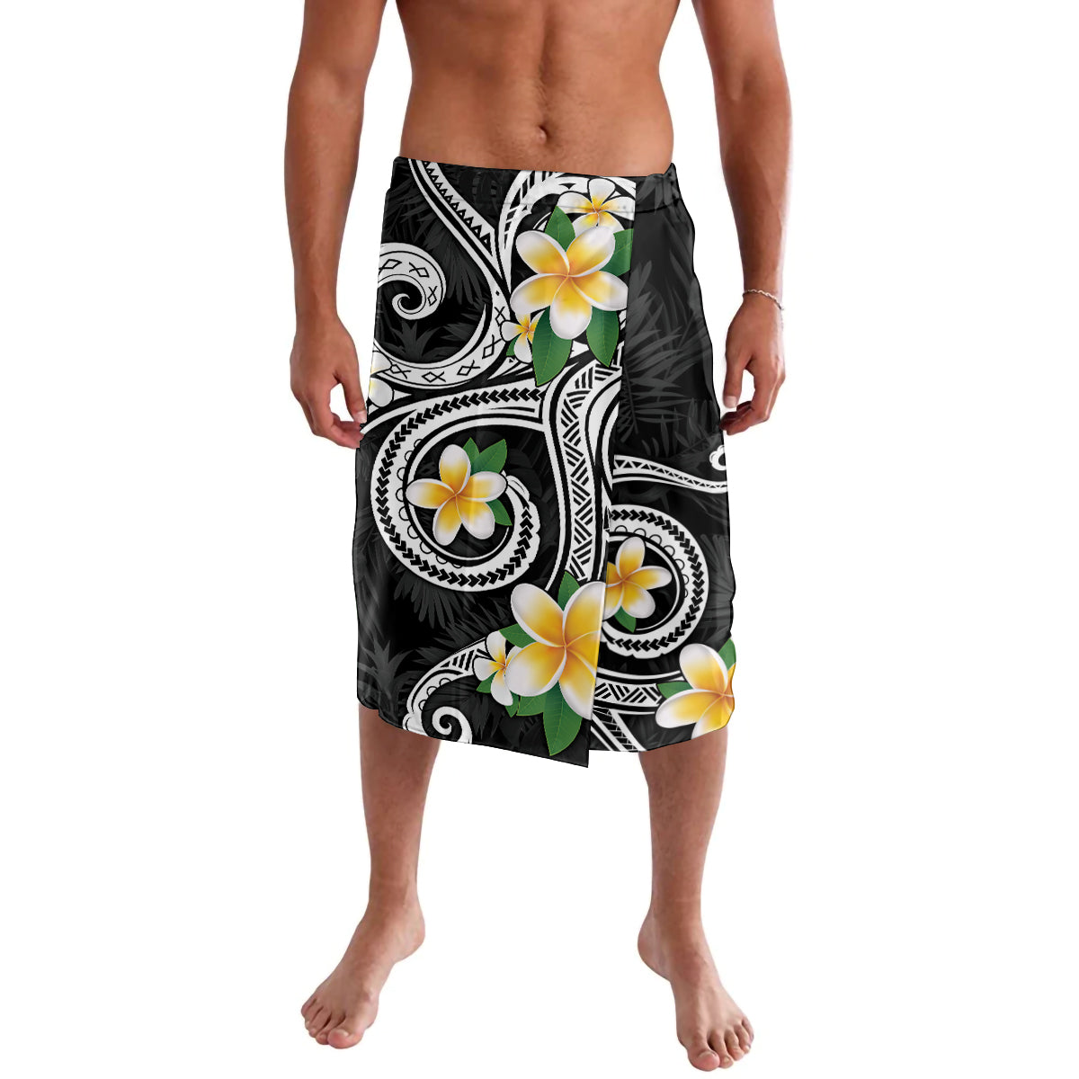 Kanaka Maoli Hawaii Plumeria Lavalava Dancing Tentacles Black Style