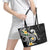 Kanaka Maoli Hawaii Plumeria Leather Tote Bag Dancing Tentacles Black Style