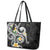 Kanaka Maoli Hawaii Plumeria Leather Tote Bag Dancing Tentacles Black Style