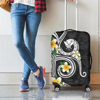 Kanaka Maoli Hawaii Plumeria Luggage Cover Dancing Tentacles Black Style LT7 - Polynesian Pride