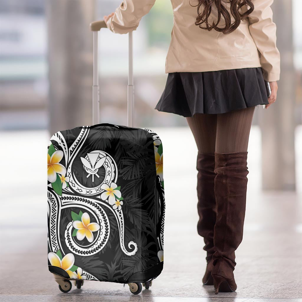 Kanaka Maoli Hawaii Plumeria Luggage Cover Dancing Tentacles Black Style LT7 - Polynesian Pride