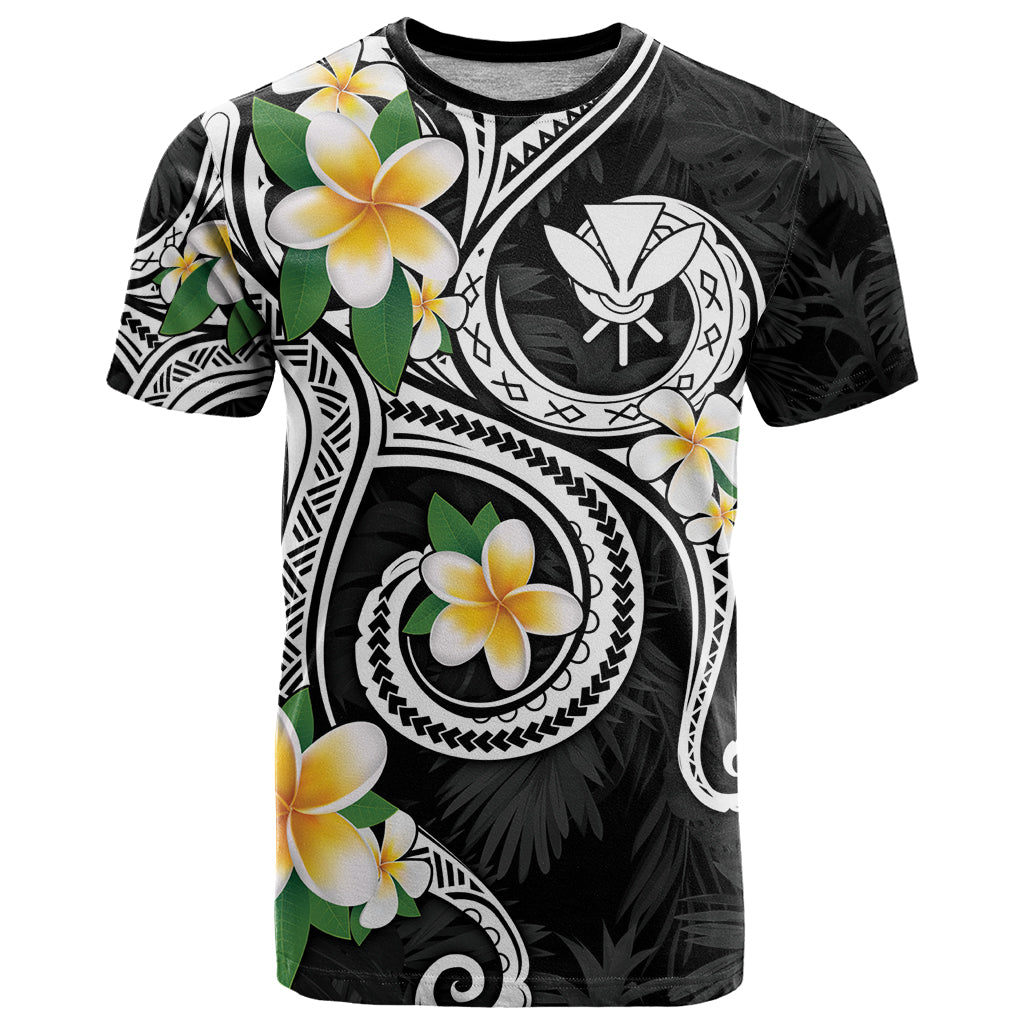 Kanaka Maoli Hawaii Plumeria T Shirt Dancing Tentacles Black Style LT7 Black - Polynesian Pride