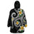 Kanaka Maoli Hawaii Plumeria Wearable Blanket Hoodie Dancing Tentacles Black Style