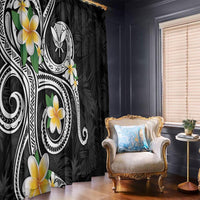 Kanaka Maoli Hawaii Plumeria Window Curtain Dancing Tentacles Black Style LT7 - Polynesian Pride
