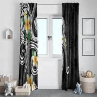 Kanaka Maoli Hawaii Plumeria Window Curtain Dancing Tentacles Black Style LT7 - Polynesian Pride