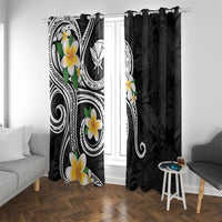 Kanaka Maoli Hawaii Plumeria Window Curtain Dancing Tentacles Black Style LT7 With Grommets Black - Polynesian Pride
