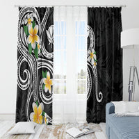 Kanaka Maoli Hawaii Plumeria Window Curtain Dancing Tentacles Black Style LT7 - Polynesian Pride