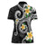 Kanaka Maoli Hawaii Plumeria Women Polo Shirt Dancing Tentacles Black Style