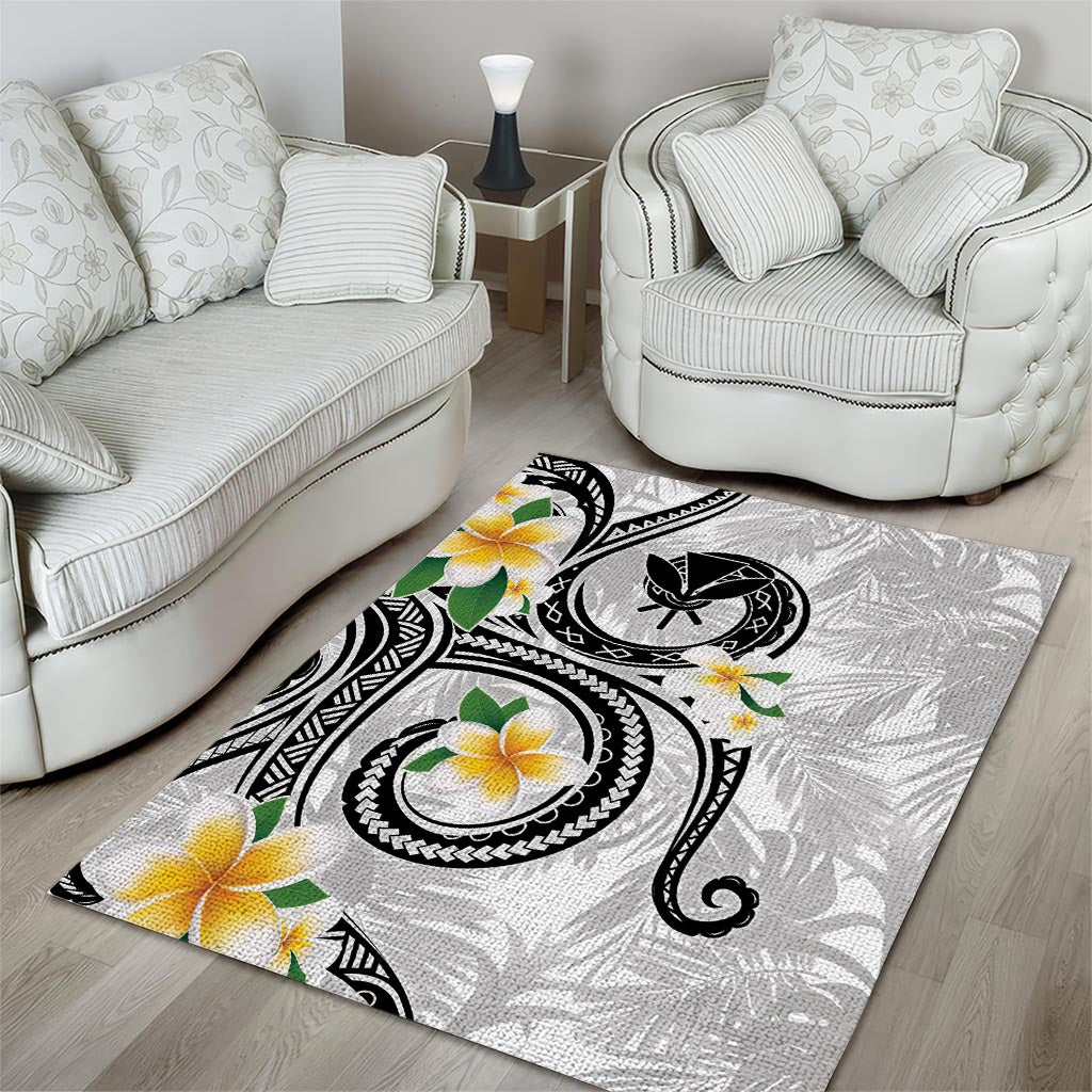 Kanaka Maoli Hawaii Plumeria Area Rug Dancing Tentacles White Style LT7 - Polynesian Pride