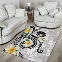 Kanaka Maoli Hawaii Plumeria Area Rug Dancing Tentacles White Style LT7 - Polynesian Pride