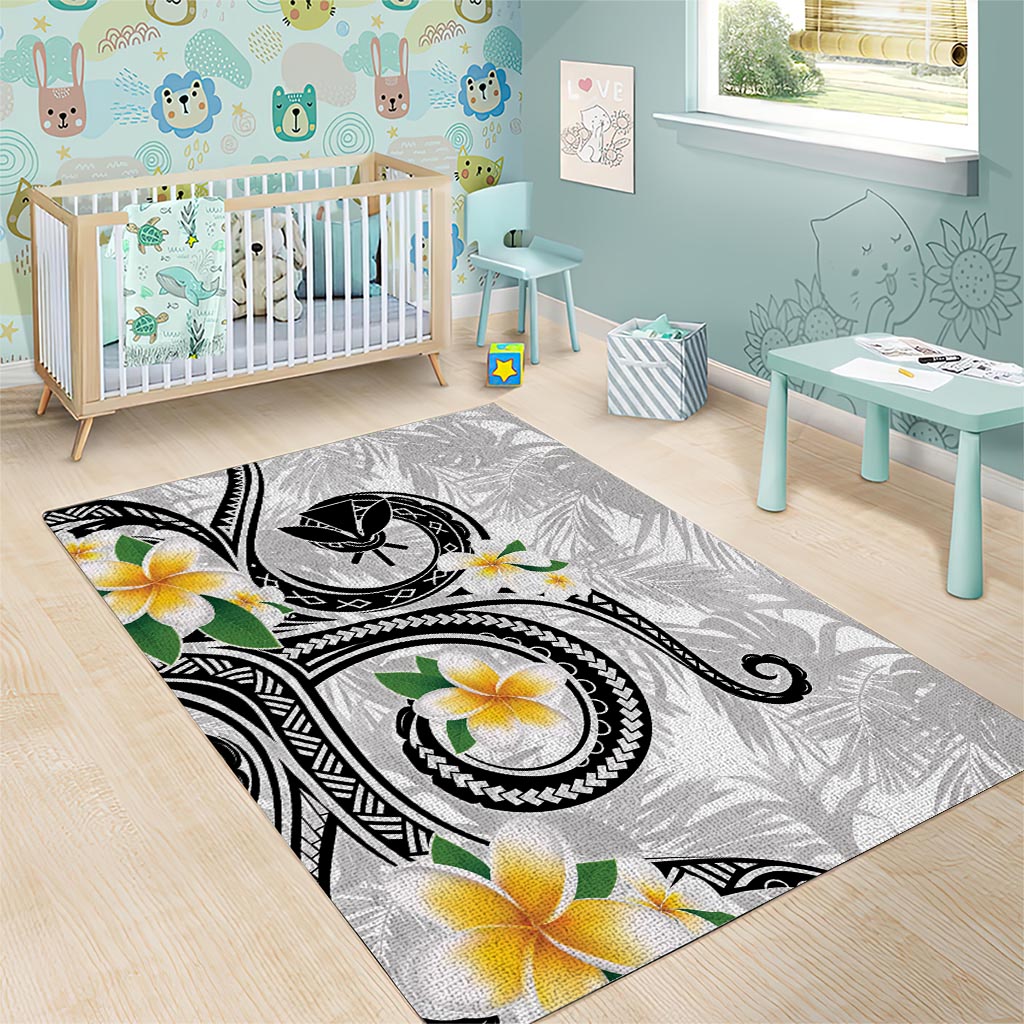 Kanaka Maoli Hawaii Plumeria Area Rug Dancing Tentacles White Style LT7 - Polynesian Pride
