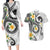 Kanaka Maoli Hawaii Plumeria Couples Matching Long Sleeve Bodycon Dress and Hawaiian Shirt Dancing Tentacles White Style