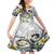 Kanaka Maoli Hawaii Plumeria Family Matching Long Sleeve Bodycon Dress and Hawaiian Shirt Dancing Tentacles White Style