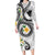 Kanaka Maoli Hawaii Plumeria Family Matching Long Sleeve Bodycon Dress and Hawaiian Shirt Dancing Tentacles White Style