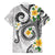 Kanaka Maoli Hawaii Plumeria Family Matching Off The Shoulder Long Sleeve Dress and Hawaiian Shirt Dancing Tentacles White Style