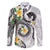 Kanaka Maoli Hawaii Plumeria Family Matching Off The Shoulder Long Sleeve Dress and Hawaiian Shirt Dancing Tentacles White Style