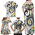 Kanaka Maoli Hawaii Plumeria Family Matching Off Shoulder Maxi Dress and Hawaiian Shirt Dancing Tentacles White Style