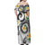 Kanaka Maoli Hawaii Plumeria Family Matching Off Shoulder Maxi Dress and Hawaiian Shirt Dancing Tentacles White Style