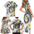 Kanaka Maoli Hawaii Plumeria Family Matching Short Sleeve Bodycon Dress and Hawaiian Shirt Dancing Tentacles White Style