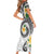 Kanaka Maoli Hawaii Plumeria Family Matching Short Sleeve Bodycon Dress and Hawaiian Shirt Dancing Tentacles White Style