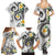 Kanaka Maoli Hawaii Plumeria Family Matching Summer Maxi Dress and Hawaiian Shirt Dancing Tentacles White Style