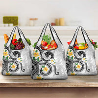 Kanaka Maoli Hawaii Plumeria Grocery Bag Dancing Tentacles White Style LT7 3-pack One Size White - Polynesian Pride