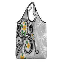 Kanaka Maoli Hawaii Plumeria Grocery Bag Dancing Tentacles White Style LT7 - Polynesian Pride