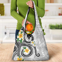 Kanaka Maoli Hawaii Plumeria Grocery Bag Dancing Tentacles White Style LT7 - Polynesian Pride