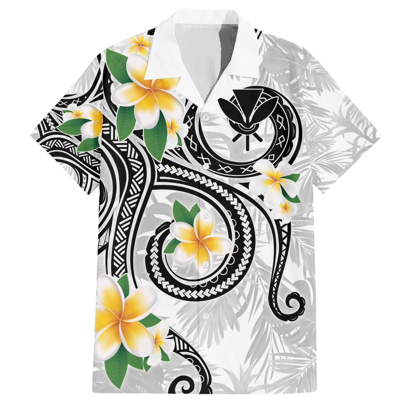 Kanaka Maoli Hawaii Plumeria Hawaiian Shirt Dancing Tentacles White Style