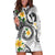 Kanaka Maoli Hawaii Plumeria Hoodie Dress Dancing Tentacles White Style