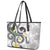 Kanaka Maoli Hawaii Plumeria Leather Tote Bag Dancing Tentacles White Style