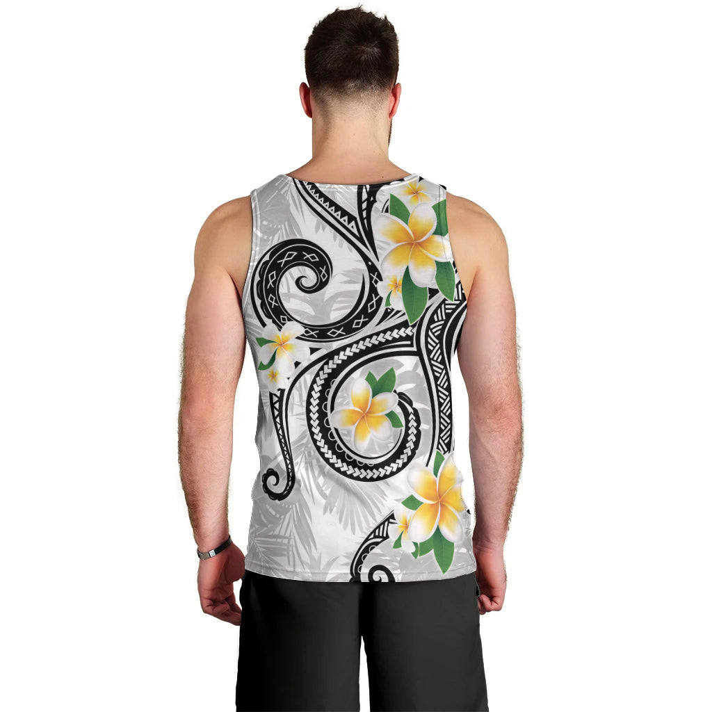 Kanaka Maoli Hawaii Plumeria Men Tank Top Dancing Tentacles White Style LT7 - Polynesian Pride