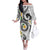 Kanaka Maoli Hawaii Plumeria Off The Shoulder Long Sleeve Dress Dancing Tentacles White Style