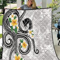 Kanaka Maoli Hawaii Plumeria Quilt Dancing Tentacles White Style LT7 White - Polynesian Pride