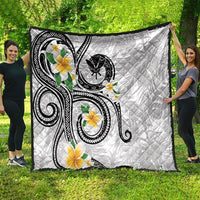Kanaka Maoli Hawaii Plumeria Quilt Dancing Tentacles White Style LT7 - Polynesian Pride