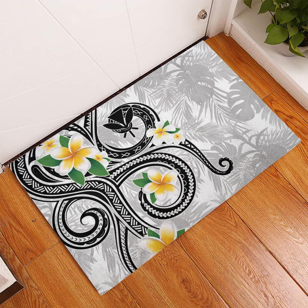 Kanaka Maoli Hawaii Plumeria Rubber Doormat Dancing Tentacles White Style LT7 White - Polynesian Pride