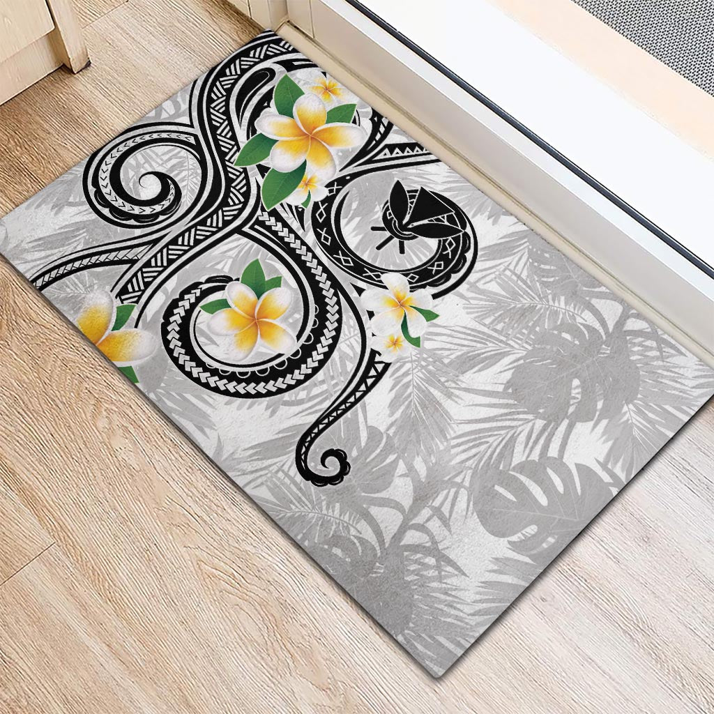 Kanaka Maoli Hawaii Plumeria Rubber Doormat Dancing Tentacles White Style LT7 - Polynesian Pride