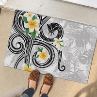 Kanaka Maoli Hawaii Plumeria Rubber Doormat Dancing Tentacles White Style LT7 - Polynesian Pride