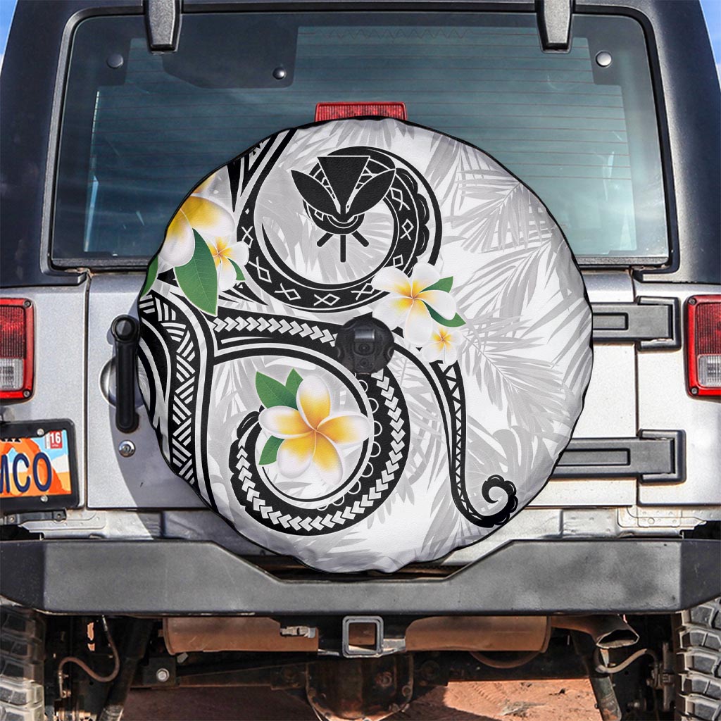 Kanaka Maoli Hawaii Plumeria Spare Tire Cover Dancing Tentacles White Style LT7 White - Polynesian Pride