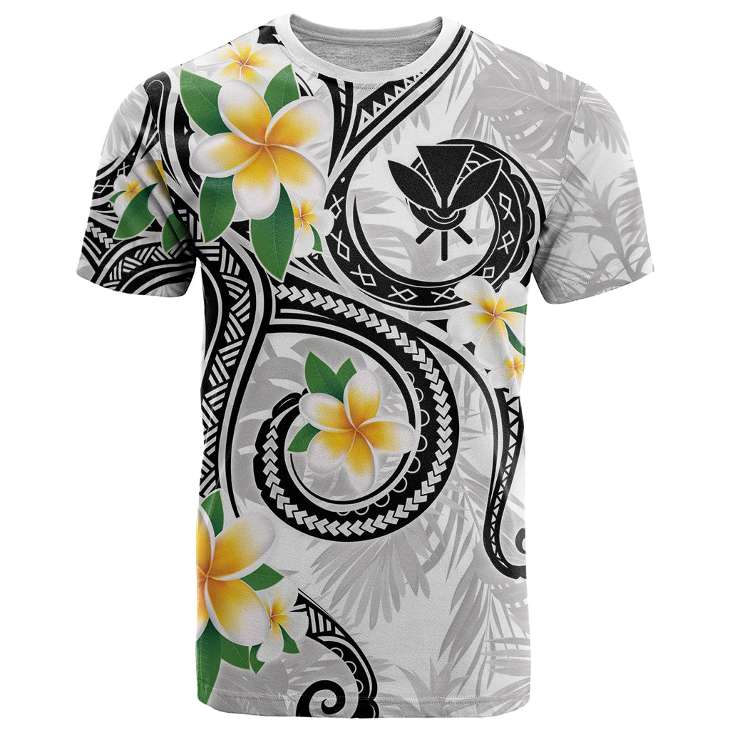 Kanaka Maoli Hawaii Plumeria T Shirt Dancing Tentacles White Style LT7 White - Polynesian Pride