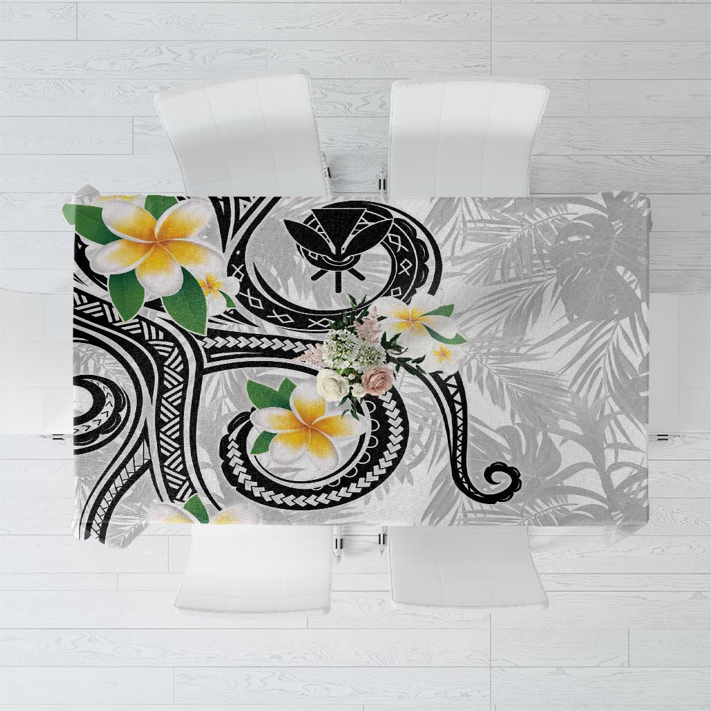 Kanaka Maoli Hawaii Plumeria Tablecloth Dancing Tentacles White Style LT7 White - Polynesian Pride