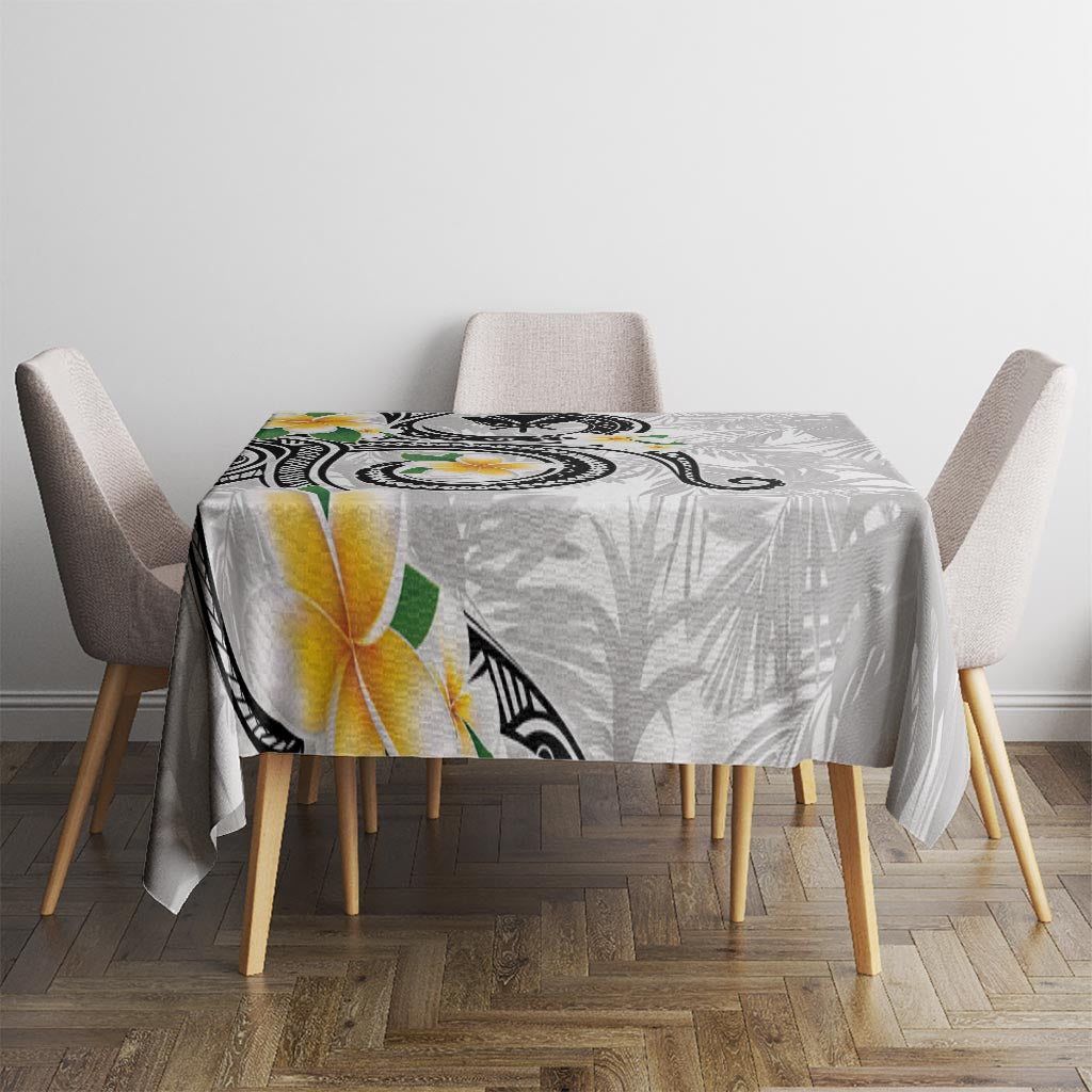 Kanaka Maoli Hawaii Plumeria Tablecloth Dancing Tentacles White Style LT7 - Polynesian Pride