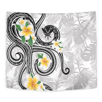 Kanaka Maoli Hawaii Plumeria Tapestry Dancing Tentacles White Style LT7 - Polynesian Pride